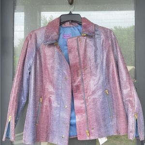 Purple Real Leather Jacket